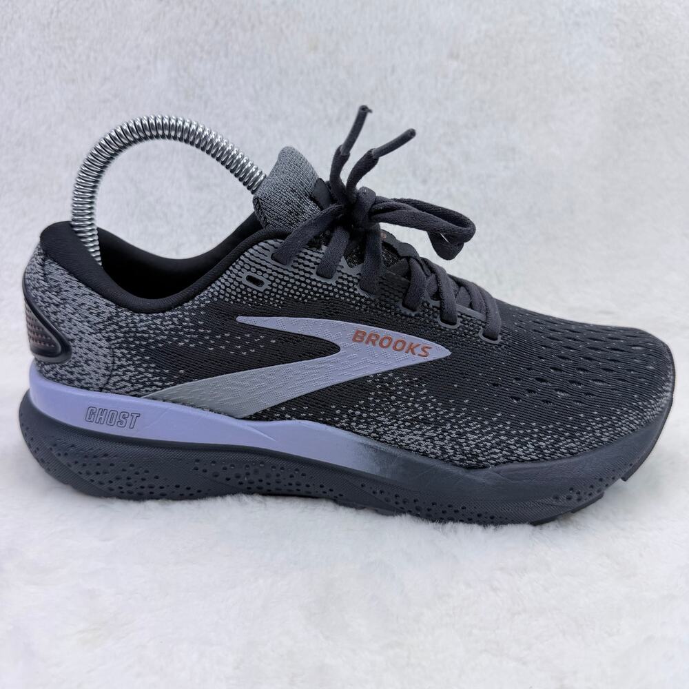 Brooks Ghost 16 Womens Running Shoes Black Ebony Lavender Copper Size 7 Sneakers
